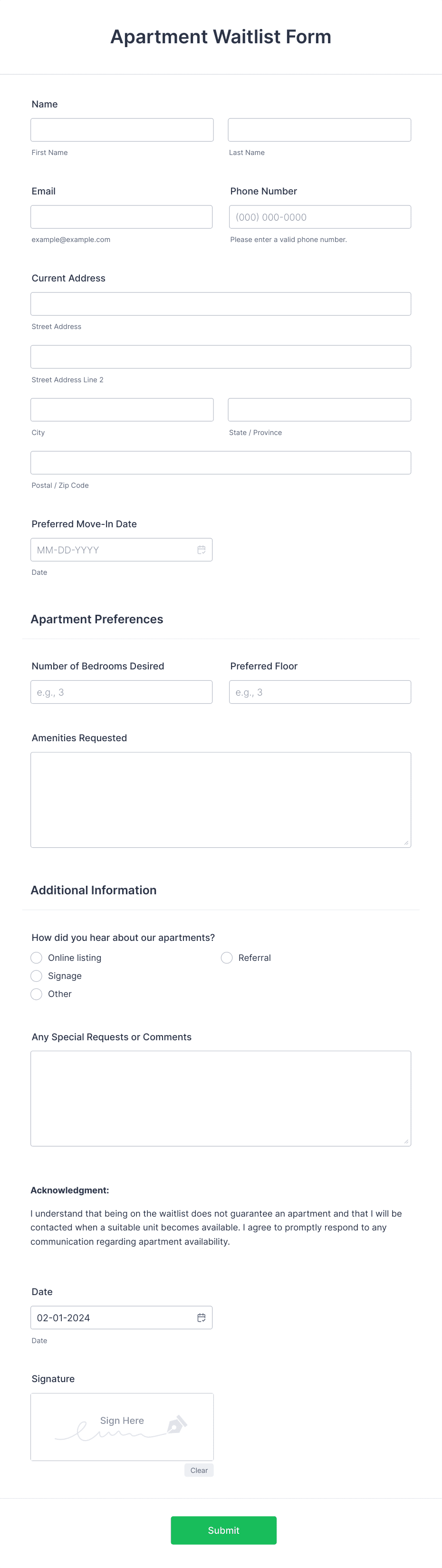 Template apartment-waitlist-form