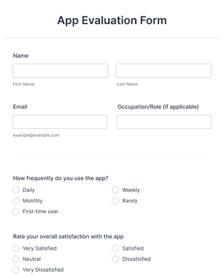 App Evaluation Form Template | Jotform