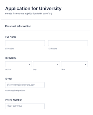 University Application Form Template | Jotform