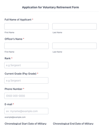 Application For Voluntary Retirement Form Template | Jotform