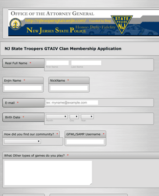 Clan Membership Application Form