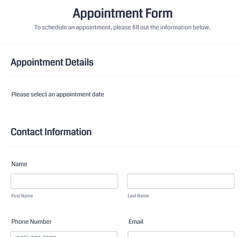 Online Appointment Form Template Jotform