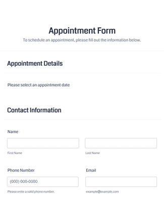 Form Templates: Appointment Form