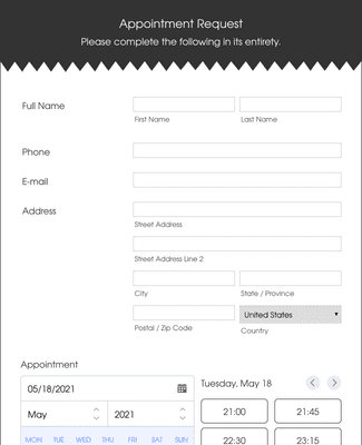 Request An Appointment Form Template Jotform