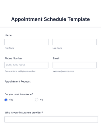 Form Templates: Appointment Schedule Template