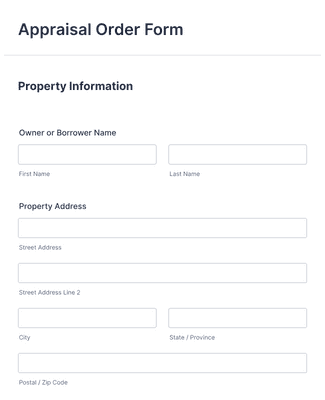 Appraisal Order Form Template | Jotform