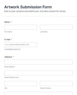 Form Templates: Art Submission Form