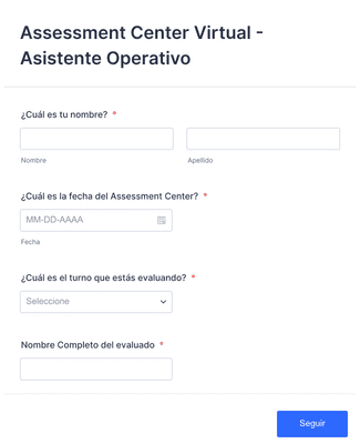 Form Templates: Assessment Center Virtual Asistente Operativo