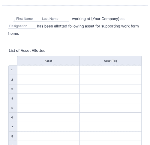 Asset Declaration Form Template Jotform