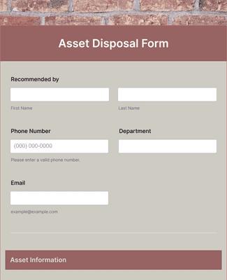 Form Templates: Asset Disposal Form
