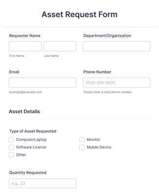 Asset Request Form Template 