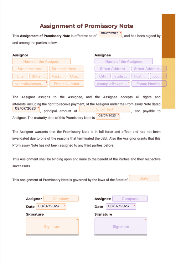 assignment of a promissory note