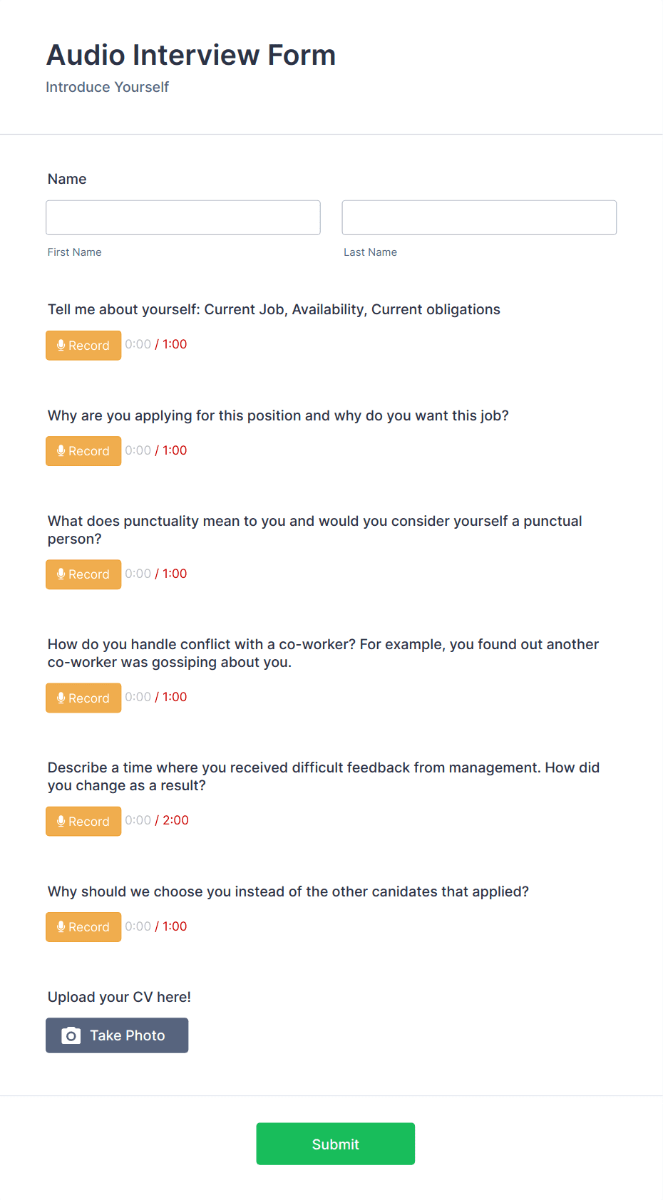 Template audio-interview-form