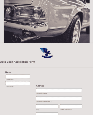 Car Loan Application Form Template | JotForm