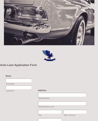 Auto Loan Application Form