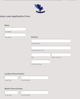 Form Templates: Auto Loan Application Form