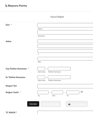 Form Templates: Avon ücretsiz üyelik formu