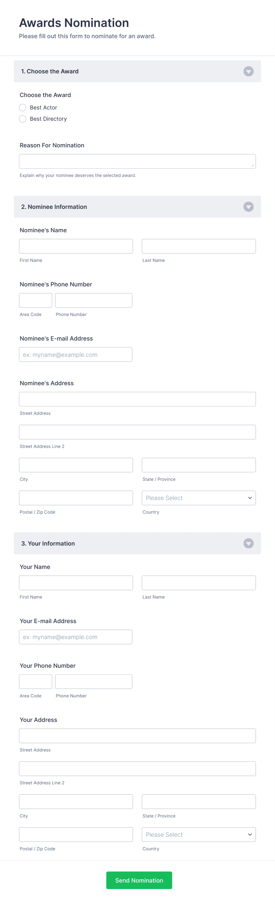 Template awards-nomination-form