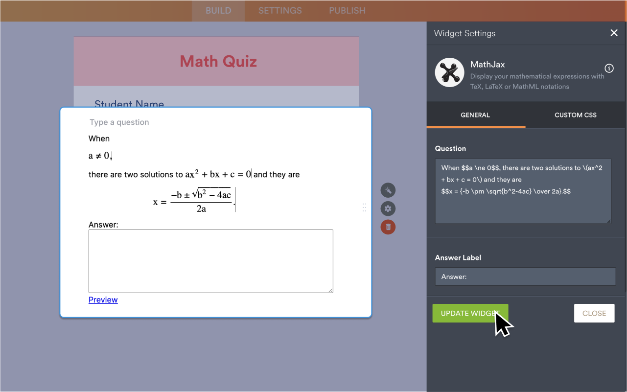 MathJax - Widget Moduli | Jotform