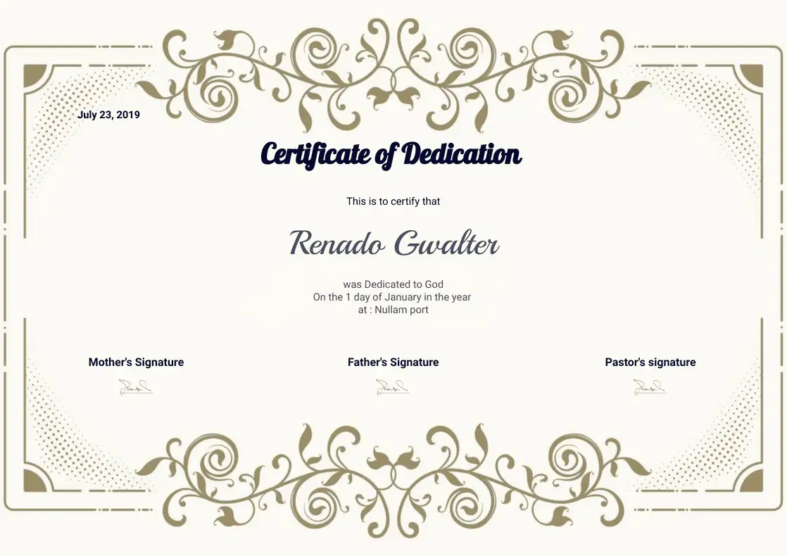 Ordination Certificate PDF Templates Jotform