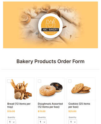 Bakery Products Order Form