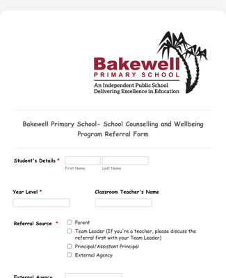Form Templates: School Counselling Referral Form