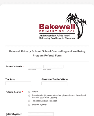School Counselling Referral Form