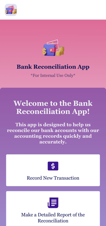 Bank Reconciliation App