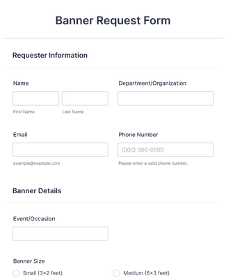 Banner Request Form Template | Jotform