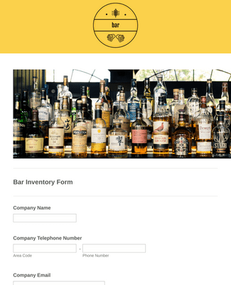 Form Templates: Bar Inventory Form
