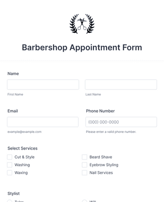 Form Templates: Barbershop Appointment Form