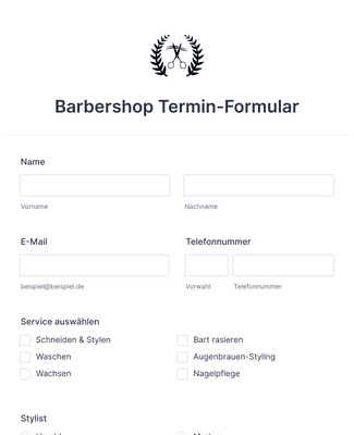 Form Templates: Barbershop Termin Formular