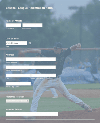 Minor Baseball Registration Form Template | Jotform