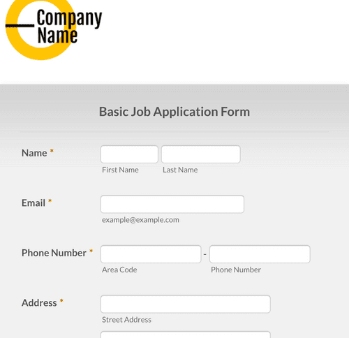 Basic Job Application Form Template | Jotform