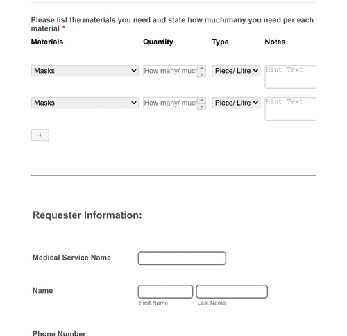 Form Templates: Basic Medical Needs Request Form