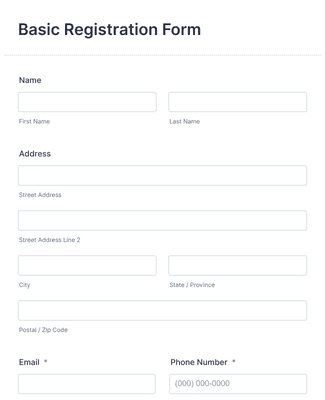 simple registration form