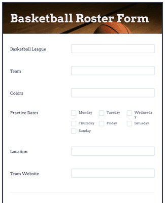 Basketball Roster Form Template | JotForm