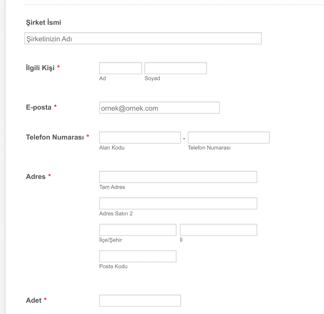 Baskı Teklif İsteği Form Şablonu | Jotform