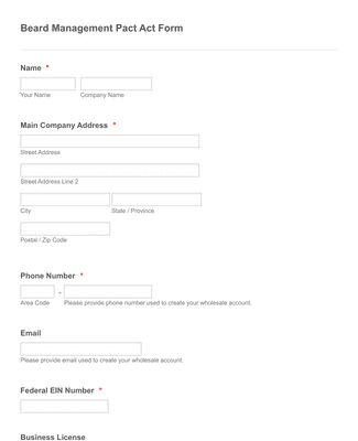 Beard Pact Act Form Template | Jotform