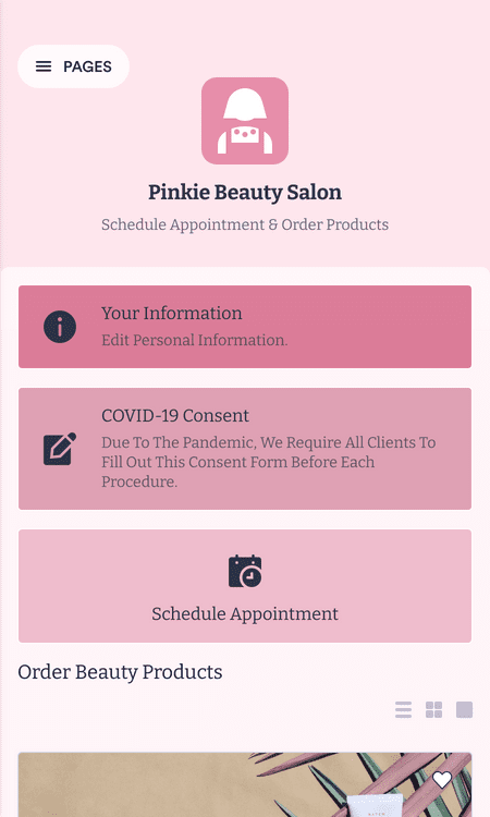 Template beauty-salon-appointment-app