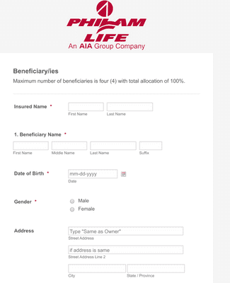 Form Templates: Beneficiary Form