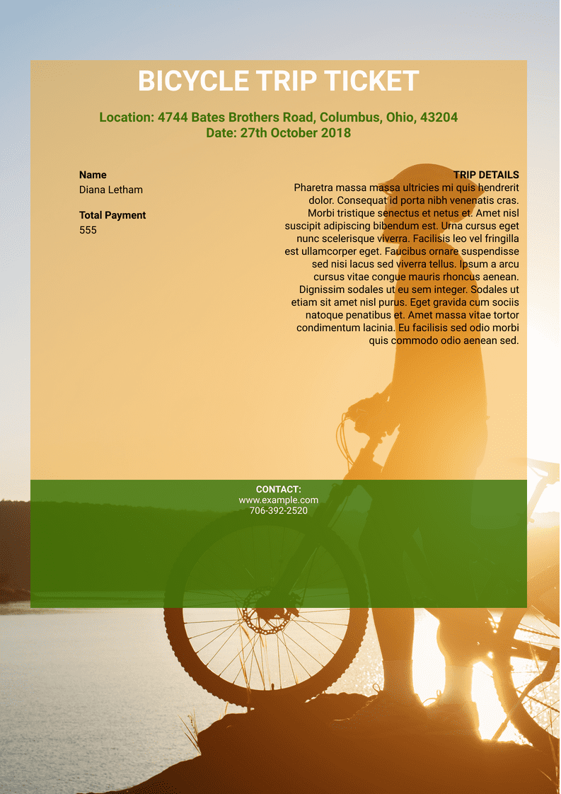 Bicycle Trip Registration Template