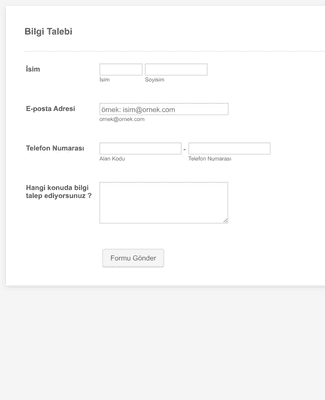 Bilgi Talep Form Şablonu | Jotform