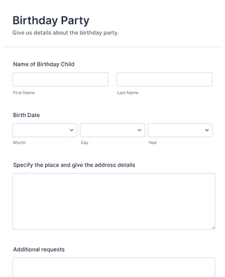 Party Invitation Form Template | JotForm