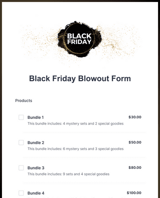 Form Templates: Black Friday Blowout Form Template