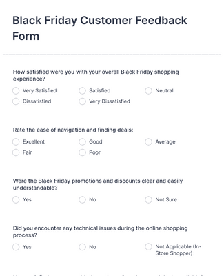 Form Templates: Black Friday Customer Feedback Form Template