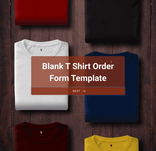 Form Templates: Blank T Shirt Order Form Template