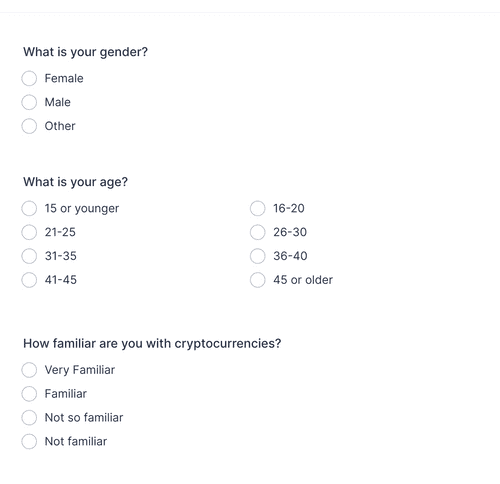 Blockchain Survey Form Template | Jotform