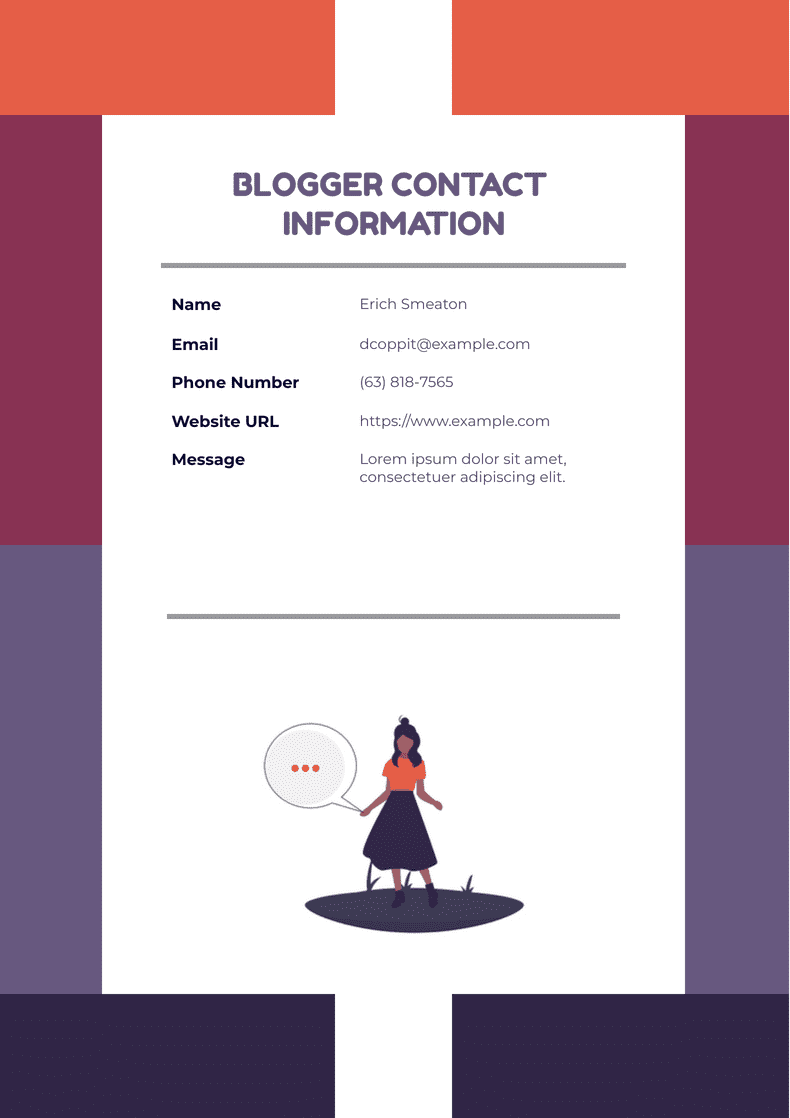 Blogger Information Template