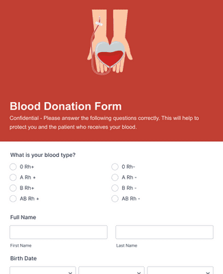 Form Templates: Blood Donation Form